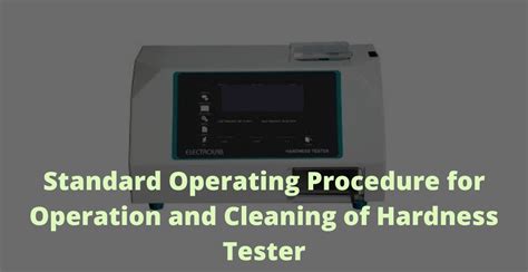 sop for hardness tester